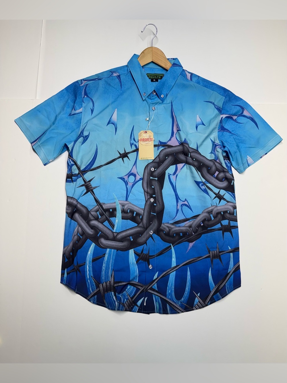RSVLTS Dare Mighty Things Shirt Button Down Men’s  XL Kunnuflex Short Sleeve NWT